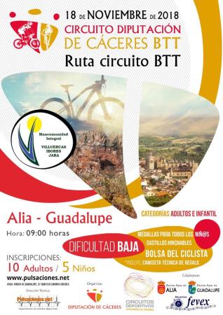 Cartel ruta BTT Alía