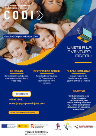 Imagen Programa CODI (Competencias Digitales para la Infancia).