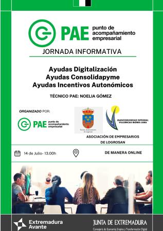 Imagen Jornada Informativa: Ayudas Digitalización. Ayudas Consolidapyme. Ayudas Incentivos Autonómicos.