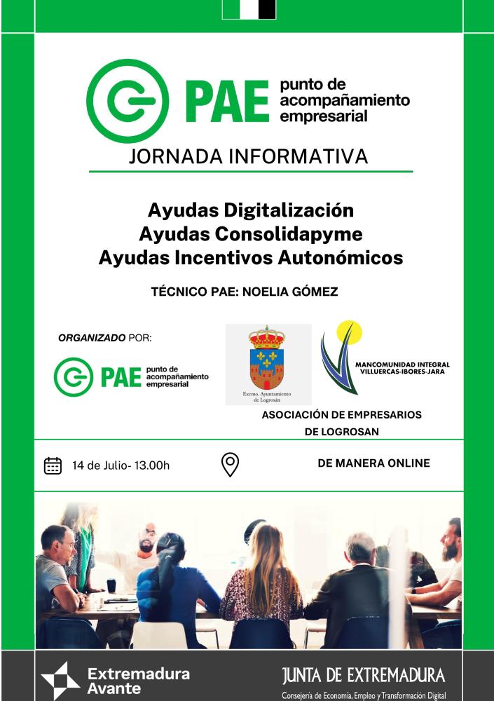 Imagen Jornada Informativa: Ayudas Digitalización. Ayudas Consolidapyme. Ayudas Incentivos Autonómicos.