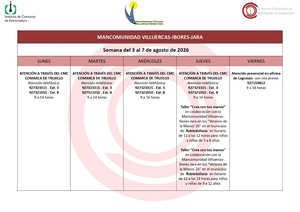 Centro Mancomunado de Consumo Villuercas-Ibores-Jara.
