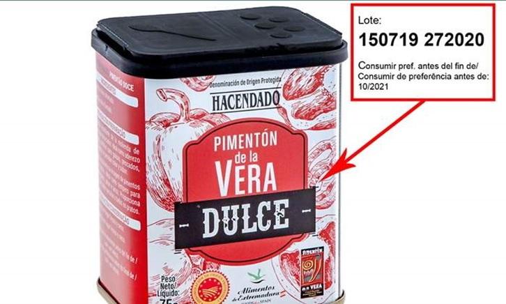 Imagen Mercadona retira pimentón dulce de la Vera de la marca Hacendado tras una alerta por salmonella.